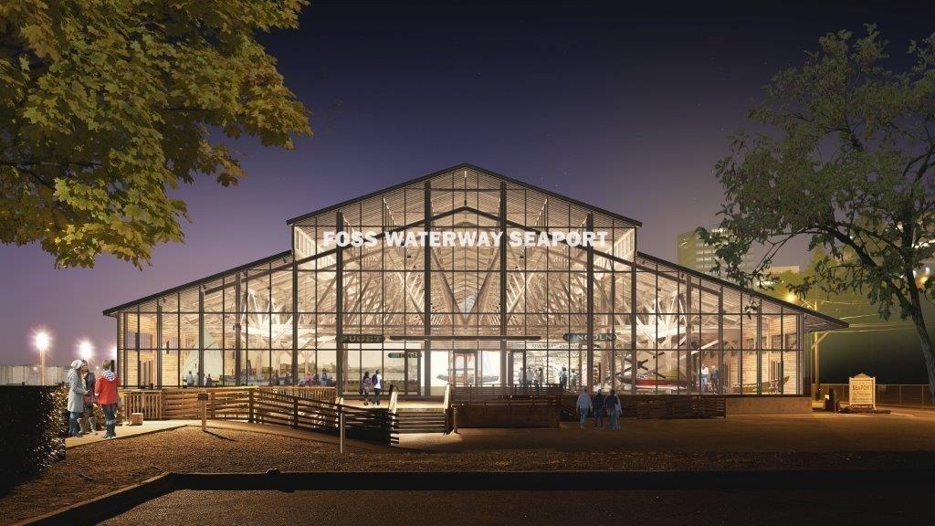 A rendering of the rehabilitated wheat warehouse that houses the museum