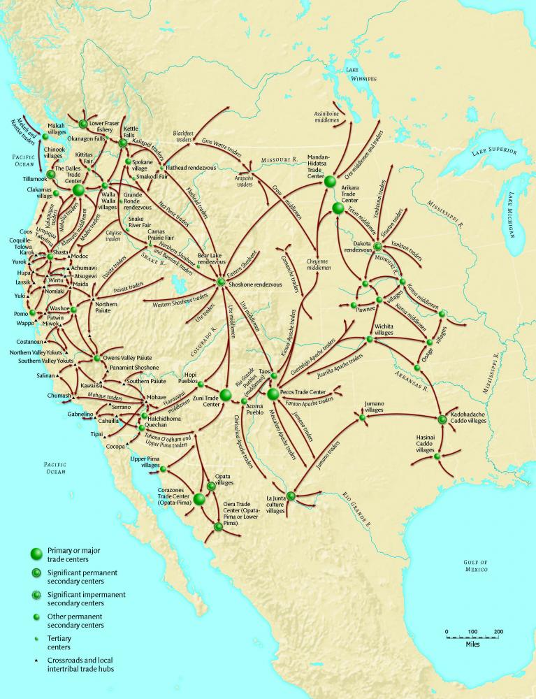 Map of Native Trade Routes