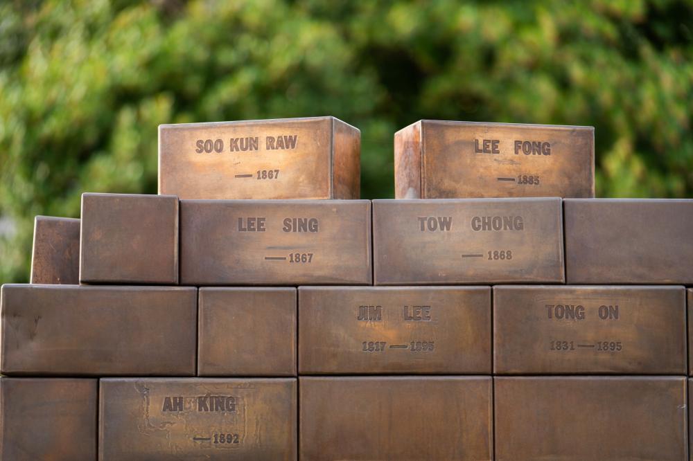 A detail of some of the names featured on the memorial.